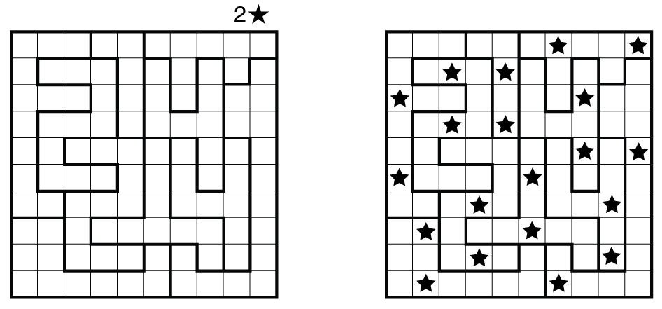 Example Star Battle and solution