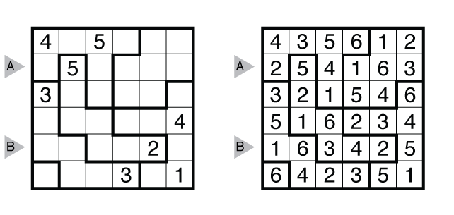 Example Surplus Sudoku and solution