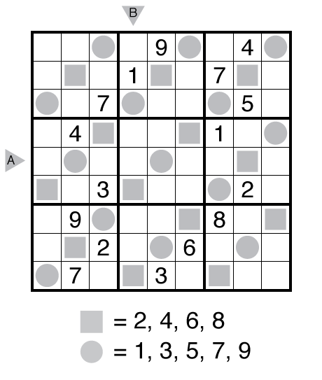 Even-Odd Sudoku - Fácil