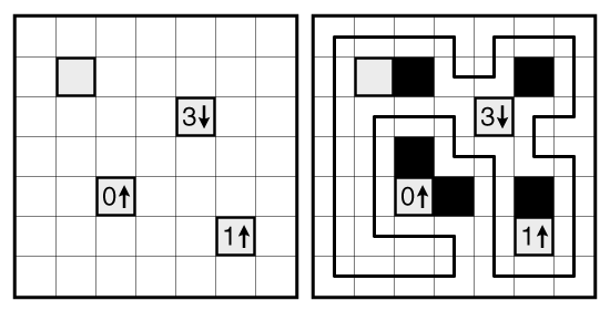 Yajilin (Castle Wall) example by Serkan Yürekli