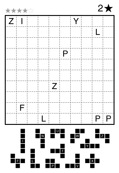 Pentominous (Star Battle) by Grant Fikes