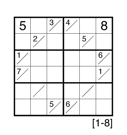 Tight Fit Sudoku (1-8) by Thomas Snyder