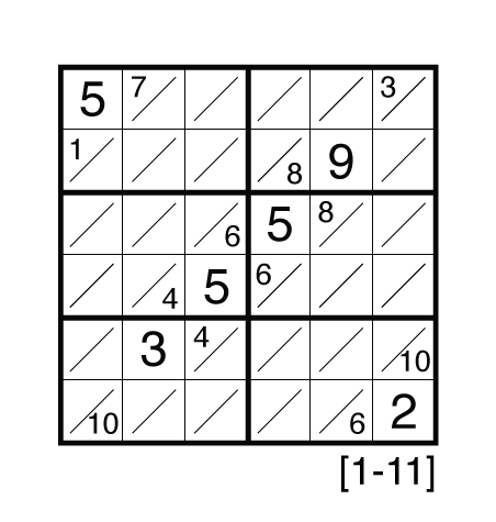 Tight Fit Sudoku (1-11) by Thomas Snyder