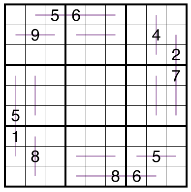 Zipper Lines Sudoku by Bill Murphy