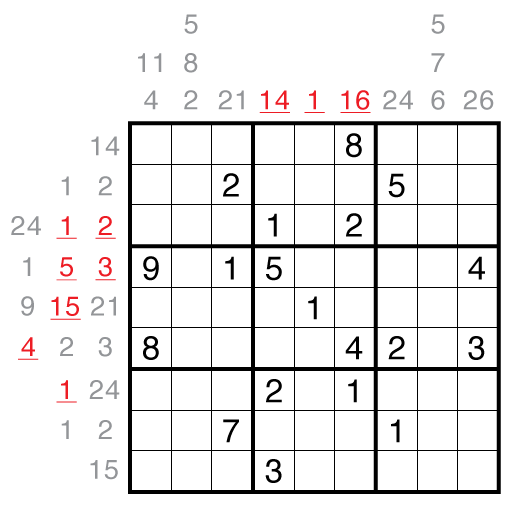 Japanese Sums Sudoku by clover!