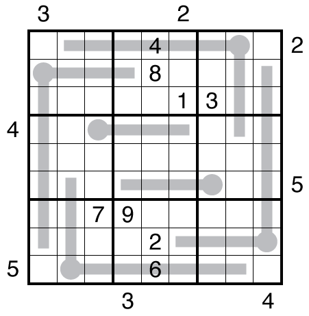 Thermo-Skyscraper Sudoku by Philip Newman