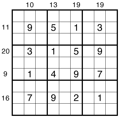 Sandwich Sudoku by Bill Murphy