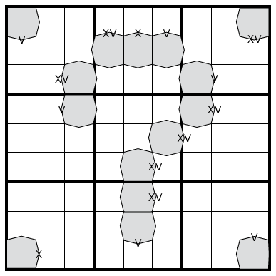 Fortress XVXV Pairs Sudoku by Philip Newman