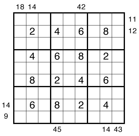 X-Sums Sudoku by Bill Murphy