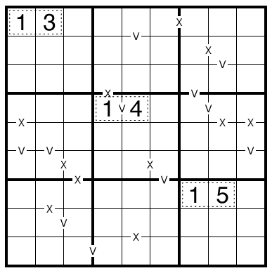 XV Pairs Sudoku by Philip Newman