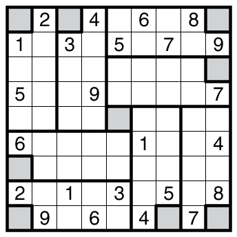 Scattered Irregular Sudoku by clover!