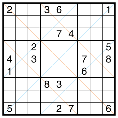 Multi-Diagonal Sudoku by Bill Murphy