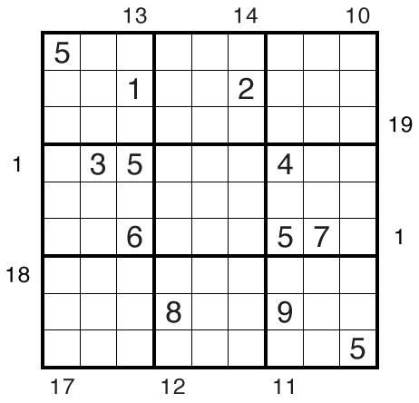 X-Sums Sudoku by Philip Newman