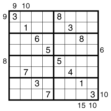 X-Sums Sudoku by clover!