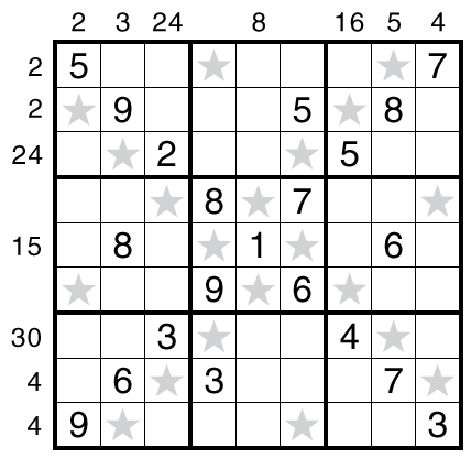 Star Product Sudoku by clover!