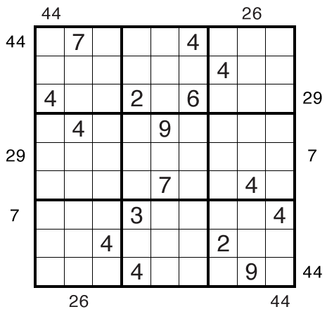 X-Sums Sudoku by Philip Newman