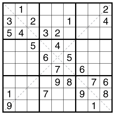 Diagonal Sudoku by Philip Newman