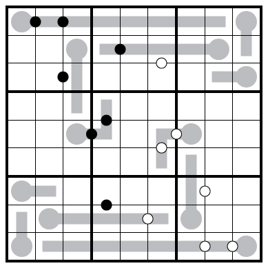 Thermo-Kropki Pairs Sudoku by Philip Newman