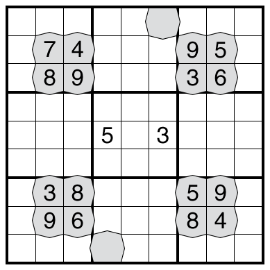 Fivetress Sudoku by Bill Murphy