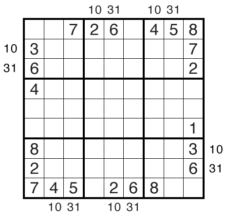X-Sums Sudoku by clover!